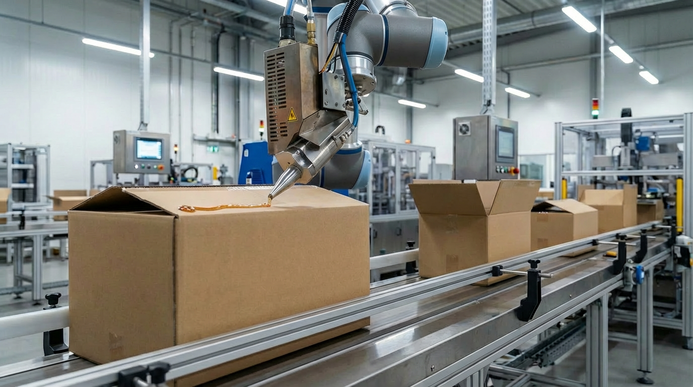 Applications of hot melt adhesive for box sealing